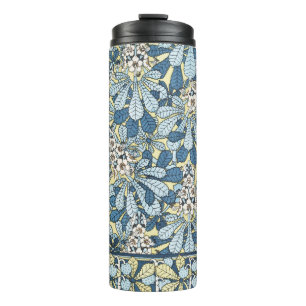 Antikes Art Nouveau Muster mit Kastanienblüten Thermosbecher