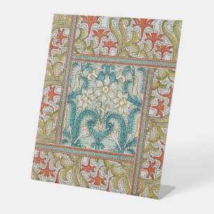 Antikes Art Nouveau-Muster mit Narzissen Verneuil Sockelschild