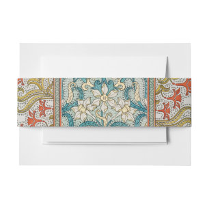 Antikes Art Nouveau-Osterglockenmuster Verneuil Einladungsbanderole
