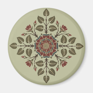 Antikes Audsley Tudor-Rose viktorianisches Muster Magnet