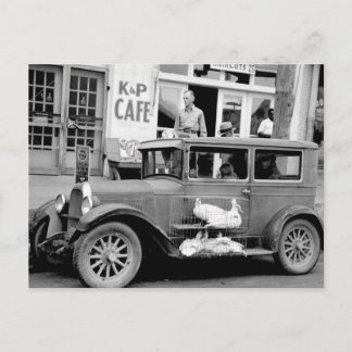 Antikes Auto aus den 30er Jahren Postkarte