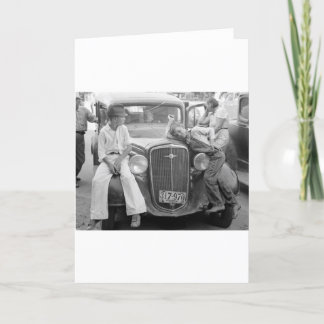 Antikes Auto, Familie der Großen Depression, 1930e Karte