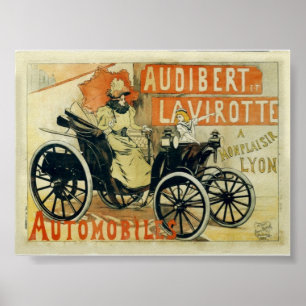 Antikes Auto-französisches Anzeigen-Plakat oder Poster