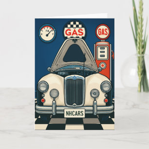 Antikes Auto Illustration Leere Gruß Karte