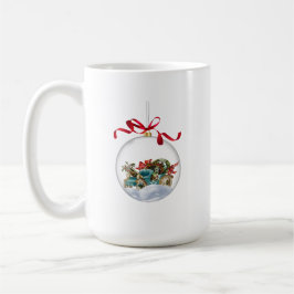 Antikes Auto in einer klaren Weihnachtsbaumkugel Kaffeetasse