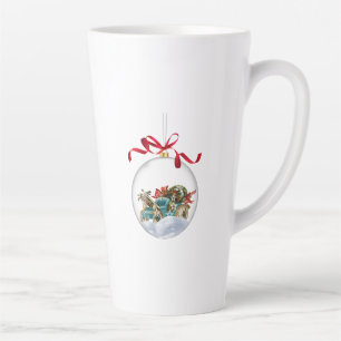 Antikes Auto in einer klaren Weihnachtskugel Milchtasse