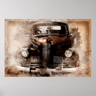 Antikes Auto Poster