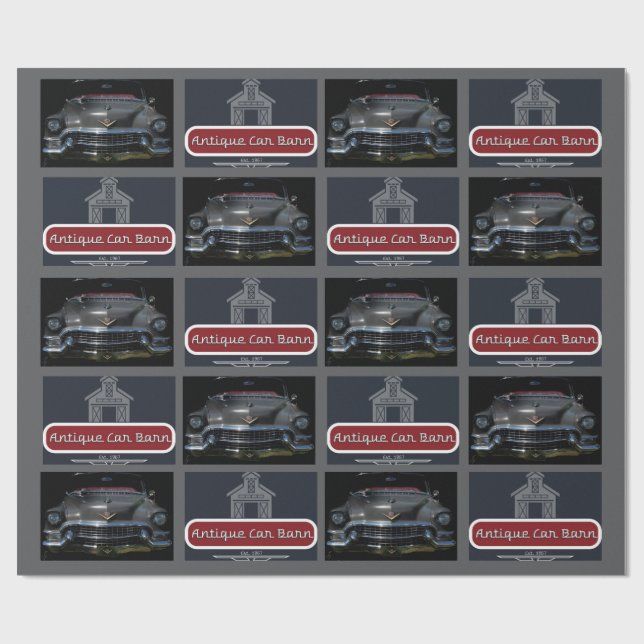 Antikes Auto Scheune Geschenkpapier (Flach)