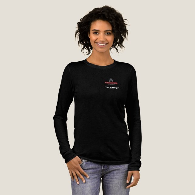 Antikes Auto Scheune - Schwarz Langarm Tri-Blend Shirt (Volle Vorderseite)