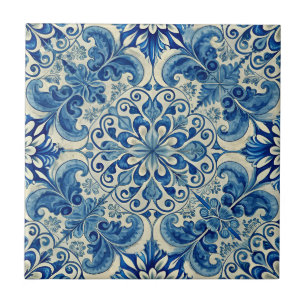 Antikes Azulejo-Portugiesisches-Blau-Muster Fliese