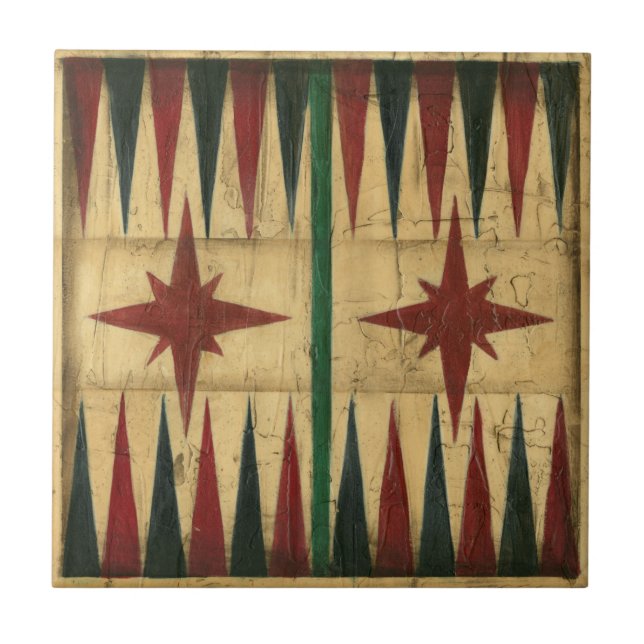Antikes Backgammon-Spielbrett von Ethan Harper Fliese (Vorderseite)