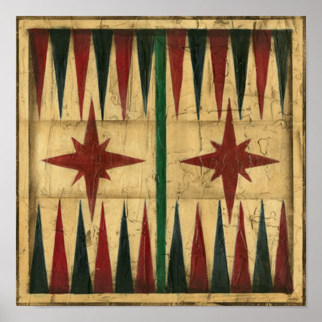 Antikes Backgammon-Spielbrett von Ethan Harper Poster (Vorne)