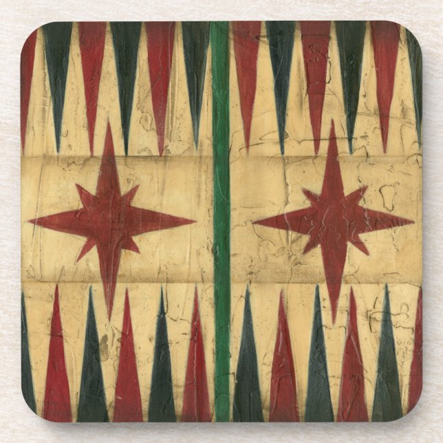 Antikes Backgammon-Spielbrett von Ethan Harper Untersetzer (Vorderseite)