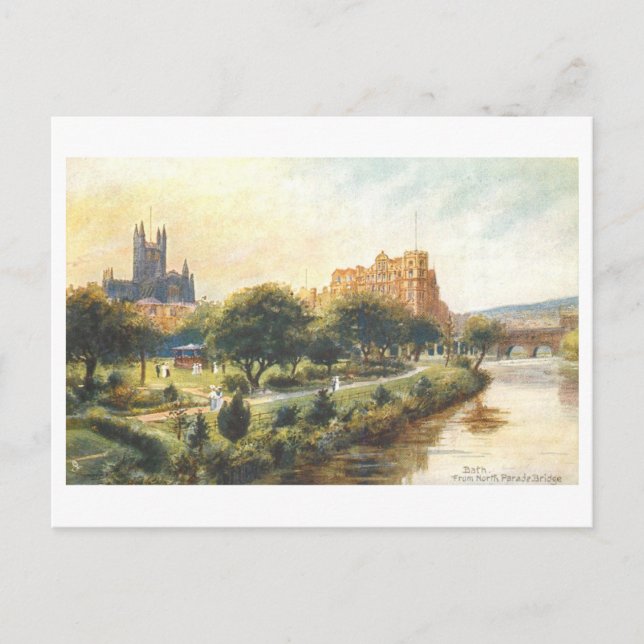 Antikes Bad von der North Parade Bridge Postkarte (Vorderseite)