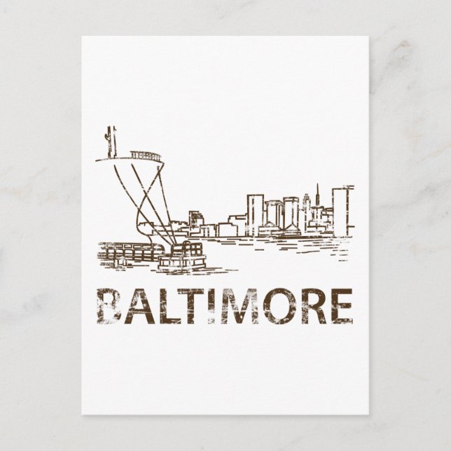 Antikes Baltimore Postkarte (Vorderseite)