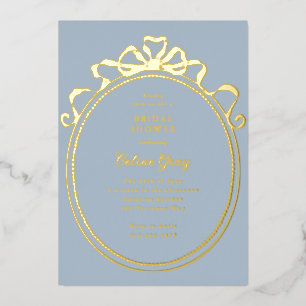 Antikes Band-Bow-Victorian-Rahmen-Bridal-Shower Folieneinladung