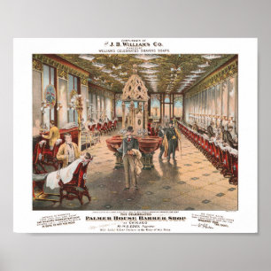 Antikes Barbiergeschäft-Anzeige Poster