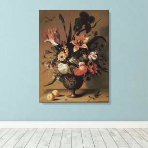 Antikes Barock, Florales Stillleben Blumen im Vase Leinwanddruck