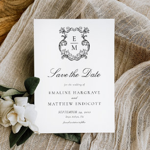 Antikes Barock-Monogramm-Wappen Hochzeit Save The Date