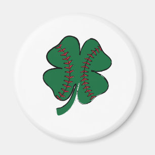 Antikes Baseball Shamrock St. Patricks Tag Magnet