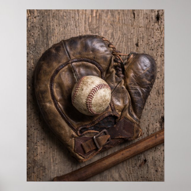 Antikes Baseballzubehör Poster (Vorne)