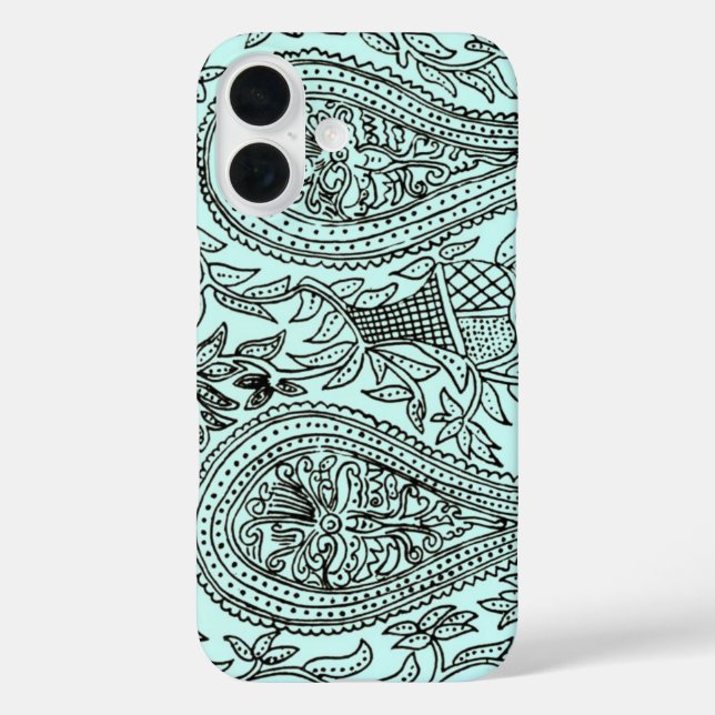 Antikes Batik-Textil-Wallpaper-Muster, Blau Case-Mate iPhone Hülle (Rückseite)