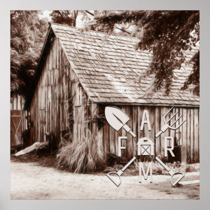 Antikes Bauernhaus Farm Life Poster