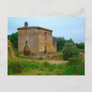 Antikes Benin, abgebranntes Bauernhaus Postkarte