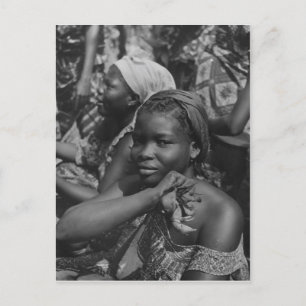 Antikes Bild, Afrika, Dame aus Togo Postkarte