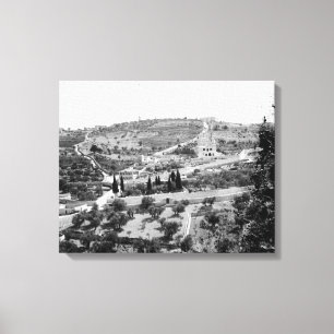 Antikes Bild des Ölbergs, Jerusalem Leinwanddruck