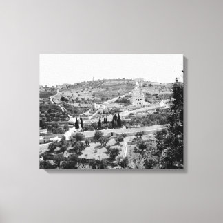 Antikes Bild des Ölbergs, Jerusalem Leinwanddruck