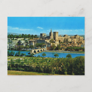 Antikes Bild, Frankreich, Avignon, Brücke und Pala Postkarte