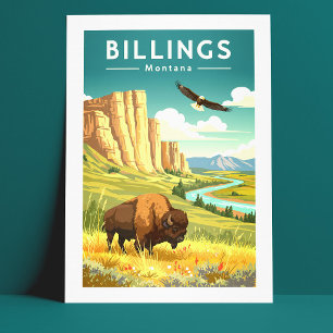 Antikes Billings Montana Postkarte
