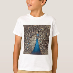 Antikes Blau Pfau T-Shirt
