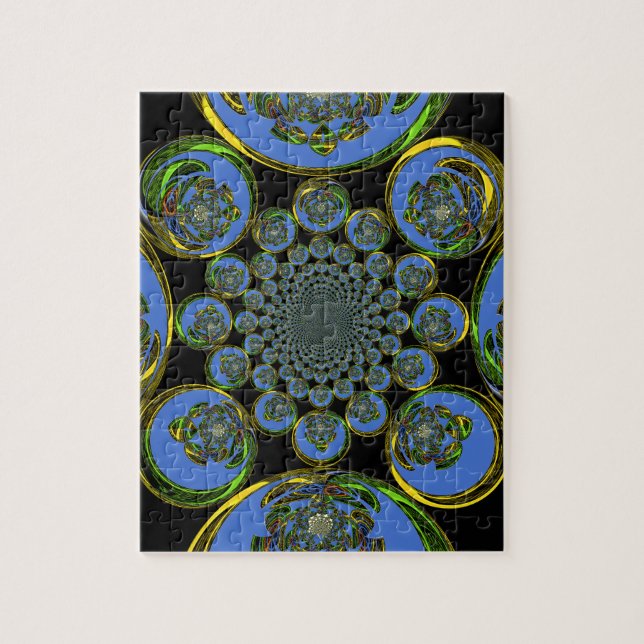 Antikes Blau Puzzle (Vertikal)