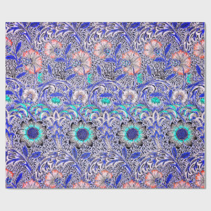 Antikes Blau rosa William Morris Corncockle Geschenkpapier