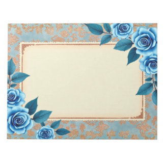 Antikes blaues Blumen-Schreibpapier/Notizblock Notizblock