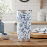 Antikes Blaues Blumen-Toile Elegant