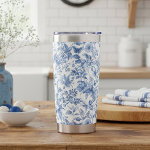 Antikes Blaues Blumen-Toile Elegant