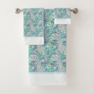 Antikes blaues Paisley-Badehandtuch-Set Badhandtuch Set