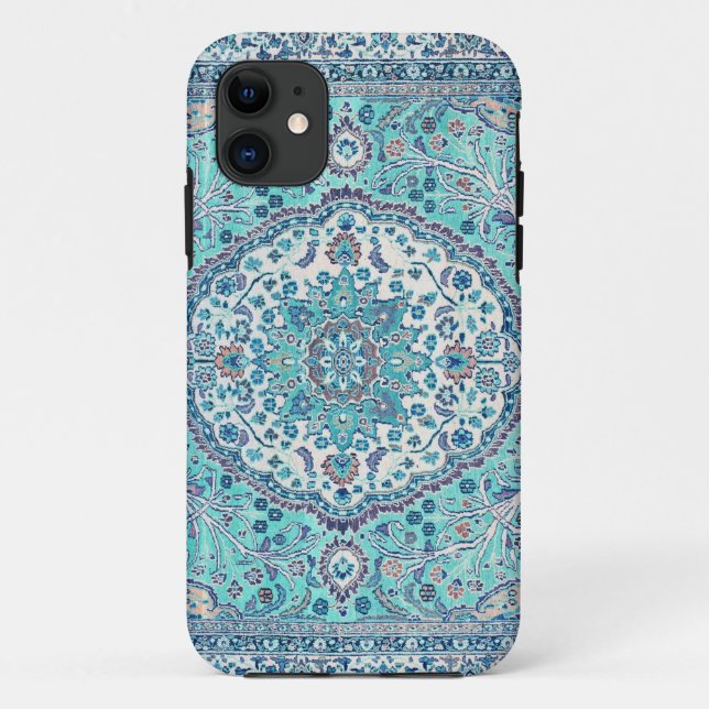 Antikes blaues Teppichmuster Case-Mate iPhone Hülle (Rückseite)