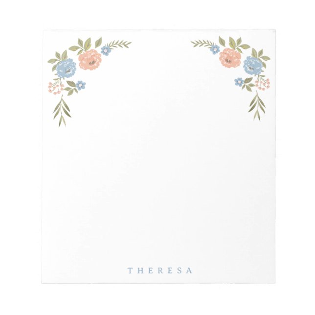 Antikes Blumen Notizbuch Notizblock (Vorderseite)