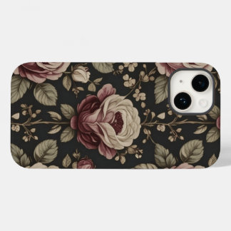 Antikes Blumen-Rosen-Muster Dunkle Gothic-Handyhül Case-Mate iPhone 14 Hülle