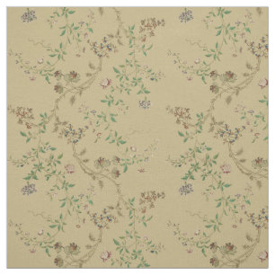 Antikes Blumenmuster aus dem 18. Jahrhundert Print Stoff