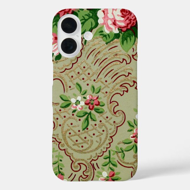 Antikes Blumenmuster Case-Mate iPhone Hülle (Rückseite)