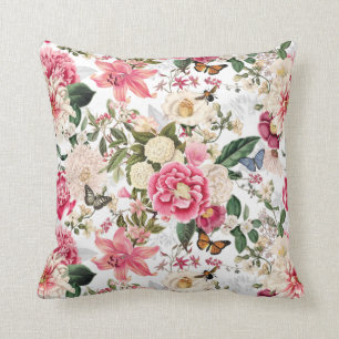 Antikes Blumenmuster des botanischen Gartens Kissen