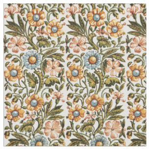 Antikes Blumenmuster-Druck aus der viktorianischen Stoff