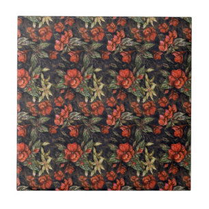 Antikes Blumenmuster Fliese