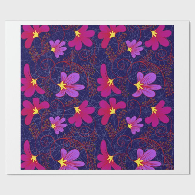 Antikes Blumenmuster-Geschenkpapier  Geschenkpapier (Flach)