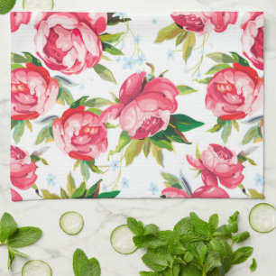 Antikes Blumenmuster Geschirrtuch